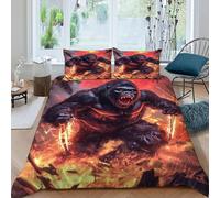 Gorilla Flame Bedding Set Theme Bedspread Animal Theme Wildlife Duvet Cover Set Microfiber Quilt Cover Universal for All Seasons Pillowcase King(220x240cm)