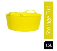 Red Gorilla Shallow Tub Flexible Bucket - Yellow - Size: 15L