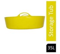 Red Gorilla Large Shallow Flexible Tubs - Yellow - 35 litre