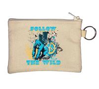 Gorilla Follow The Wild Peace Sign Key Chain Coin Purse Beige