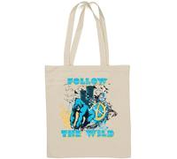Gorilla Follow The Wild Peace Sign Natural Cotton Tote Bag White