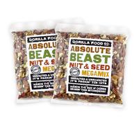 Gorilla Food Co. Absolute Beast Mixed Nuts & Seeds - 1.6kg (2 Packs) | Raw | Unsalted | 10 Nut & Seed Mix | Resealable Pack