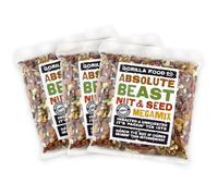 Gorilla Food Co. Absolute Beast Mixed Nuts & Seeds - 2.4kg (3 Packs) | Raw | Unsalted | 10 Nut & Seed Mix | Resealable Pack