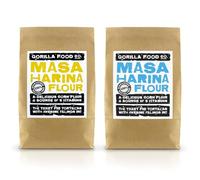 Gorilla Food Co. Masa Harina White & Blue Corn Tortilla Flour (GMO Free) - 2 x 800g Combo Pack