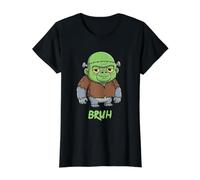 Gorilla Frankenstein Bruh Halloween Value Graphic T-Shirt, Women, Black, L