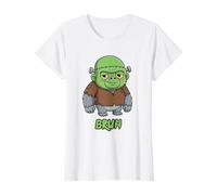 Gorilla Frankenstein Bruh Halloween Value Graphic T-Shirt, Women, White, S