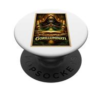 Gorilla Funny Ape Animal Secret Parody Society Art Poster PopSockets Adhesive PopGrip