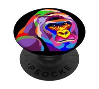 Gorilla Funny Monkey Pop Art Colourful Popart Ape Gift PopSockets Grip and Stand for Phones and Tablets PopSockets Adhesive PopGrip