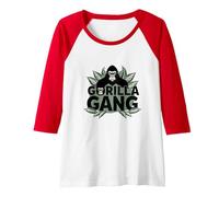 Gorilla Gang: Fierce Primate Crew for Nature Lovers Raglan Baseball Tee, Women, Red/White, XXL