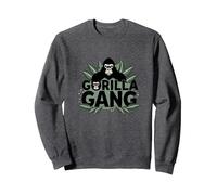 Gorilla Gang: Fierce Primate Crew for Nature Lovers Sweatshirt, Adult Unisex, Dark Heather Grey, XL