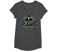 Gorilla Gang: Fierce Primate Crew for Nature Lovers T-Shirt, Girls, Dark Heather Grey, Small