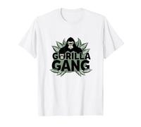 Gorilla Gang: Fierce Primate Crew for Nature Lovers T-Shirt, Men, White, M