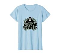 Gorilla Gang: Fierce Primate Crew for Nature Lovers T-Shirt, Women, Baby Blue, S