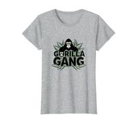 Gorilla Gang: Fierce Primate Crew for Nature Lovers T-Shirt, Women, Heather Grey, S