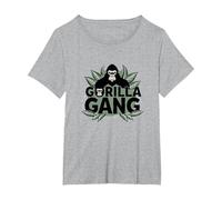 Gorilla Gang: Fierce Primate Crew for Nature Lovers T-Shirt, Women's Plus, Heather Grey, 5X