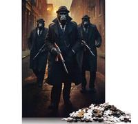 Gorilla Gangsters Jigsaw Puzzles Puzzle for Adults Kids. 1000 Pieces Whimsical Challenge Toy Educational Games Home Decoration for Adults& Kids Age 14 Years Up 1000pcs (40x28cm)