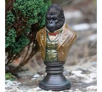 Gorilla Gentry Bust Resin Sculpture | Home Garden Ornament Outdoor Admiral Decoration Jungle Animals Colonial Gift 27cm x 14cm Home Decor