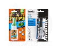 Gorilla Glue Gel 15G & Araldite Standard 24Ml - Precision And Heavy-Duty Solvent-Free Epoxy