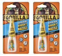 Gorilla Glue Super Glue With Brush & Nozzle Bonds Metal, Ceramic, Plastic 12g-X2