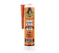 Gorilla Grab & Seal, 290ml - Two-in-One Waterproof Grab Adhesive & Sealant Hybrid | Bonds Skirting, Kitchens, Bathrooms, Windows & Doors | High Strength, Mould Resistant, Paintable, All-Weather Use