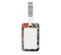 Gorilla Graffiti Street Art Sliding Id Badge Holder Hard Plastic Work Card Case Name Tag Protector for Nurses Office