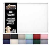 GORILLA GRIP 100% Waterproof Raised Edge BPA Free Silicone Pet Feeding Mat, Dog Cat Food Mats Contain Spills Protects Floors, Placemats for Cats and Dogs Water Bowl, Pets Accessories 32x24 White