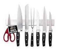 GORILLA GRIP 304 Stainless Steel Magnetic Knife Holder for Wall, Magnet Bar for Knives, Tools, Heavy Duty Metal Strip Holds Up to 6 lbs, Kitchen Home Organizer, 10 in, Non-Adhesive, Drilling Required