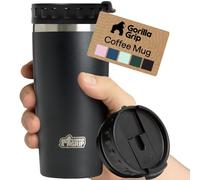 GORILLA GRIP 304 Stainless Steel Travel Coffee Mug, 20oz Tumbler, Black
