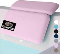 GORILLA GRIP Bath Pillow for Tub, Improved Suction Cups, Luxury Bathtub Pillows, Headrest for Neck and Back Support, Relaxing Home Spa, Hot Tubs and Bathroom Essentials, Gifts for Women, 2 Panel Pink