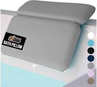 Gorilla Grip Bath Pillow for Tub, Strong Suction Cups, Luxury Bathtub Pillows, Headreast for Neck and Back Support, Relaxing Home Spa Essentials, Valentines Day Gifts for Women, Wife, Girlfriend, Gray