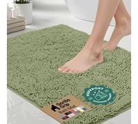 GORILLA GRIP Bath Rug Mat for Bathroom, Absorbent Chenille 24x17 Sage Green