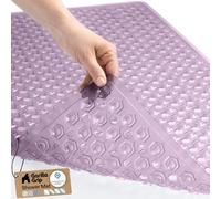 GORILLA GRIP Bath Tub Shower Mat, Bathtub Floor Liner, 35x16 Clear Purple