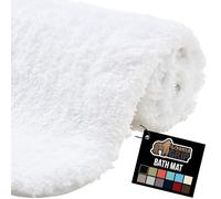 GORILLA GRIP Bathroom Rugs, Absorbent Thick Plush Bath Mat, 24x17, White