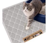 GORILLA GRIP Cat Litter Box Mat, Coiled Mesh Trapping Mats 24x17 Light Gray