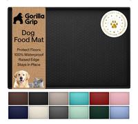GORILLA GRIP Dog Food Mat, 100% Waterproof Silicone, 26x17 Black