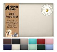 GORILLA GRIP Dog Food Mat, 100% Waterproof Silicone, 26x17 Cream