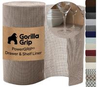 Gorilla Grip Drawer and Shelf Liner, Strong Grip, Non Adhesive Easiest Install Mat, 20 in x 30 FT, Durable Organization Liners, Kitchen Cabinets Drawers Cupboards, Bathroom Storage Shelves, Beige