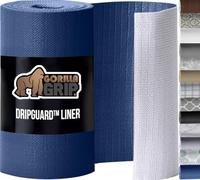 GORILLA GRIP DripGuard Drawer and Shelf Liner for Cabinet, Slip Resistant Non Adhesive Protection for Kitchen, BPA Free Smooth Surface Plastic Liners for Cabinets, Drawers, 17.5x240 Inch, Navy Blue