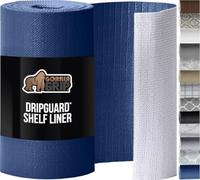 GORILLA GRIP DripGuard Shelf Liner, Non-Adhesive Drawer and Kitchen Cabinet Protector, Strong Grip Slip Resistant Underside, Smooth Surface Liners for Cabinets, Bathroom Closets, 17.5x240 In Navy Blue