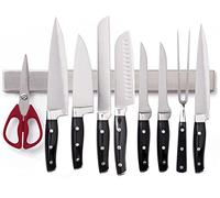 The Original GORILLA GRIP Stainless Steel Magnetic Knife Holder, 16 inch, Heavy Duty Magnet Strip for Knives, Wall or Refrigerator Mounted Bar, Easy Install Rack, Securely Store and Organize Kitchen