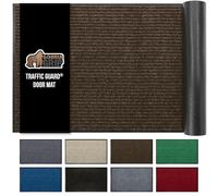 Gorilla Grip Heavy Duty Traffic Guard Doormat, 35x23, Durable Rubber Backing, Low Profile Indoor Outdoor Door Mat, Stain and Fade Resistant Shoe Scraper, Commercial Welcome Mats for Entry, Brown