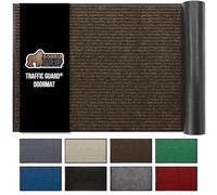 Gorilla Grip Heavy Duty Traffic Guard Doormat, 35x23, Durable Rubber Backing, Low Profile Indoor Outdoor Door Mat, Stain and Fade Resistant Shoe Scraper, Commercial Welcome Mats for Entry, Brown