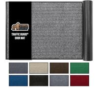 Gorilla Grip Heavy Duty Traffic Guard Doormat, Durable Rubber Backing, Low Profile Indoor Outdoor Door Mat, Stain and Fade Resistant Shoe Scraper, Commercial Welcome Mats for Entry, 29x17, Light Gray