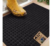 GORILLA GRIP® HydroABSORB Door Mat for Indoor Outdoor Use, 29x17 Black
