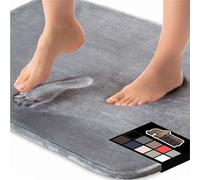 Gorilla Grip Thick Memory Foam Bath Rugs, Soft Absorbent Velvet Bathroom Mats, Durable Dots on Underside, Machine Washable, Carpet Rug Room Decor for Shower Floor, 24x17 Mat, Graphite Gray