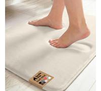GORILLA GRIP® Memory Foam Bath Rugs, Soft Absorbent Velvet Bathroom Mats, Durable Dots on Underside, Machine Washable Bathmat, Carpet Rug Room Decor for Shower Floor, 24x17 Mat, Champagne