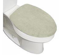 GORILLA GRIP Memory Foam Toilet Lid Seat Cover, Stays In Place Elastic Edges, Soft Velvet Bathroom Covers, Universal Fit for Standard Oblong Round Elongated Bath Room Bowl Lids, Washable, Sage