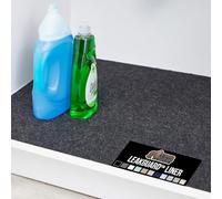 Gorilla Grip Non-Adhesive Under Sink Mat for Kitchen Cabinet, Waterproof Quick Dry Shelf Liner, Durable Absorbent Felt Mats for Bathroom Sinks, Protect Cabinets, Dresser, Easy to Trim, 24x30 Charcoal