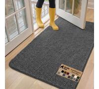 Gorilla Grip Original Indoor Durable Chenille Doormat, 60x36, Absorbent Machine Washable Inside Mats, Low-Profile Rug Doormats for Entry, Mud Room Mat, Back Door, High Traffic Areas, Charcoal