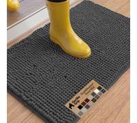 Gorilla Grip Original Indoor Durable Chenille Doormat, Large (36x24) Absorbent, Machine Washable Inside Mats, Low-Profile Rug Doormats for Entry, Back Door, Mud Room, High Traffic Areas (Charcoal)